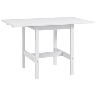 Solid Wood Kitchen Table, Farmhouse Drop Leaf Tables for Small Spaces, Folding Dining Table, White