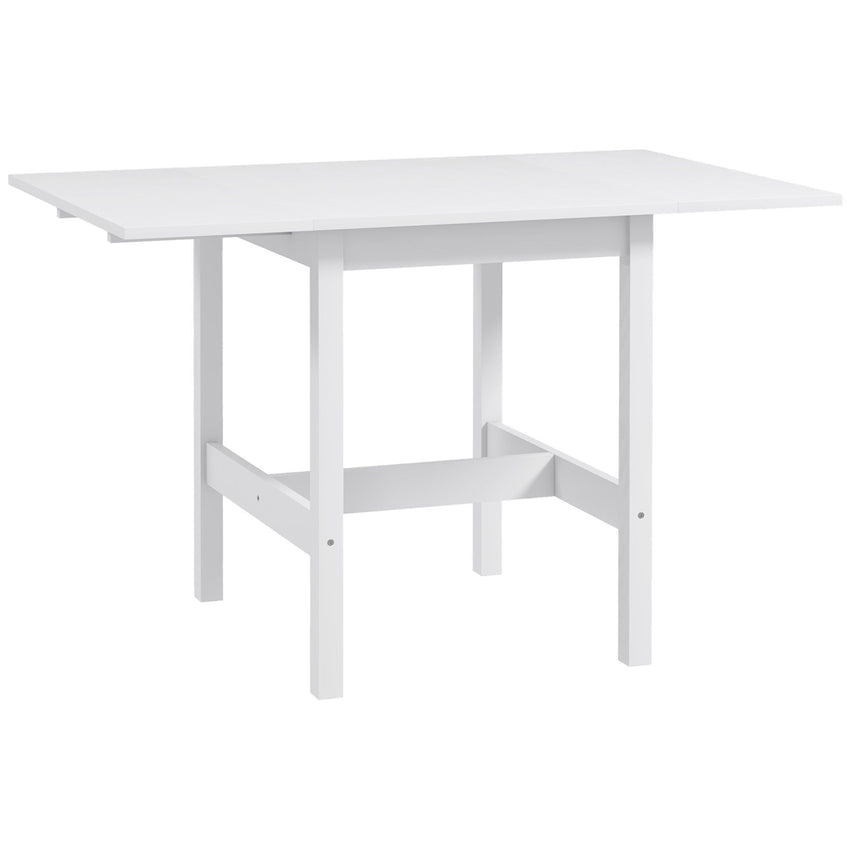 Solid Wood Kitchen Table, Farmhouse Drop Leaf Tables for Small Spaces, Folding Dining Table, White