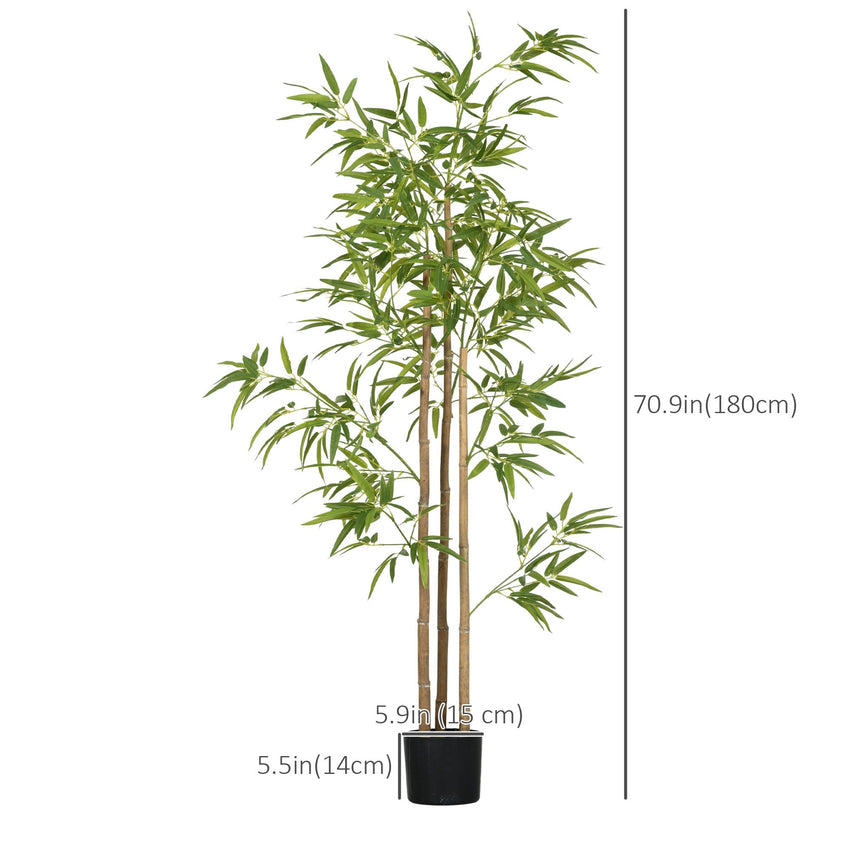 Set of 2 6ft Artificial Tree, Indoor Fake Bamboo with Pot, for Home Office Living Room Decor