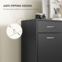 Narrow Shoe Storage with 2 Flip Drawers and Adjustable Shelves Shoe Cabinet Organizer for 12 Pairs of Shoes, Black