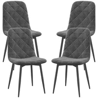 Dining Chairs Set of 4, Upholstered Dining Room Chairs with Steel Legs, Modern Kitchen Chair for Dining Room, Grey