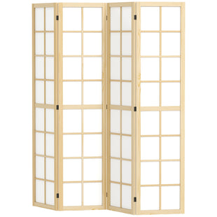 4 Panel Room Divider, 5.6 ft Folding Wall Divider Room Partition for Home Office, Bedroom, Living Room