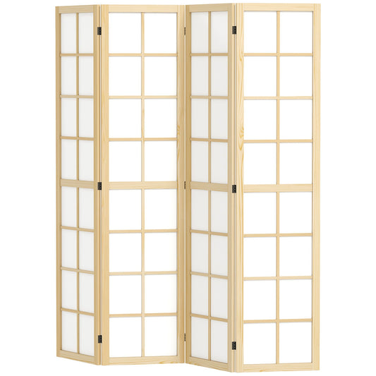 4 Panel Room Divider, 5.6 ft Folding Wall Divider Room Partition for Home Office, Bedroom, Living Room