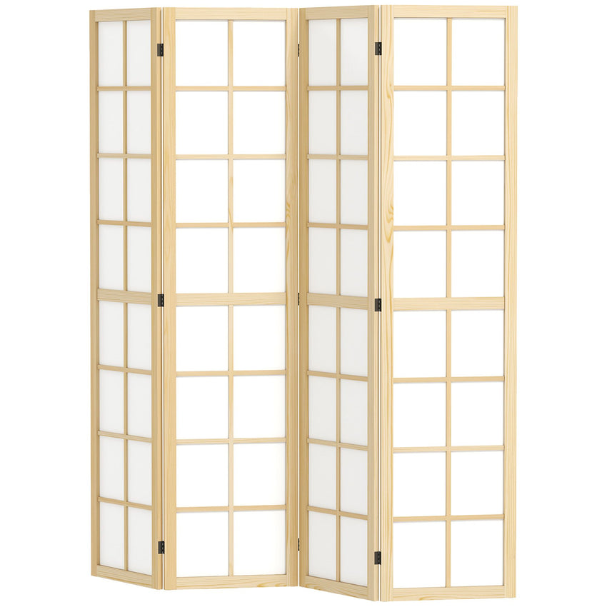 4 Panel Room Divider, 5.6 ft Folding Wall Divider Room Partition for Home Office, Bedroom, Living Room