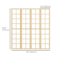 4 Panel Room Divider, 5.6 ft Folding Wall Divider Room Partition for Home Office, Bedroom, Living Room