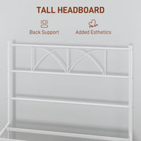 Metal Twin Platform Bed Frame with Headboard, Steel Slat Support, Underbed Storage, No Box Spring Needed, Easy Assembly