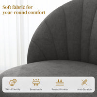 Modern Dining Chairs Set of 4, Upholstered Dining Room Chairs with Metal Legs, Shell Backrest, Padded Seat, Dark Grey