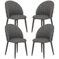 Modern Dining Chairs Set of 4, Upholstered Dining Room Chairs with Metal Legs, Shell Backrest, Padded Seat, Dark Grey