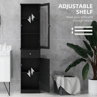 Tall Bathroom Cabinet, Bathroom Storage Cabinet with Drawers, 2 Doors and Adjustable Shelves, Black