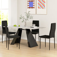 Modern Dining Chairs, Set of 4, High Back Upholstery and Metal Legs for the Living Room, Kitchen, Home Office, Black