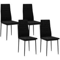 Modern Dining Chairs, Set of 4, High Back Upholstery and Metal Legs for the Living Room, Kitchen, Home Office, Black