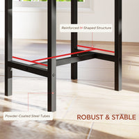 Extendable Dining Table Set, 5-Piece Dining Set for 4-6 with 2 Benches and 2 Stools for Small Spaces, Black