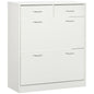 Narrow Shoe Storage with 2 Flip Drawers and Adjustable Shelves Shoe Cabinet Organizer for 12 Pairs of Shoes, White