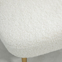 Lounge Chair for Bedroom Living Room Chair with Soft Upholstery and Gold Legs White