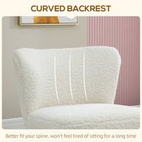 Lounge Chair for Bedroom Living Room Chair with Soft Upholstery and Gold Legs White