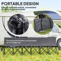 6 Seat Folding Camping Chair with Cup Holder and Carrying Case for Camping, Picnic, Sports Events, Dark Grey