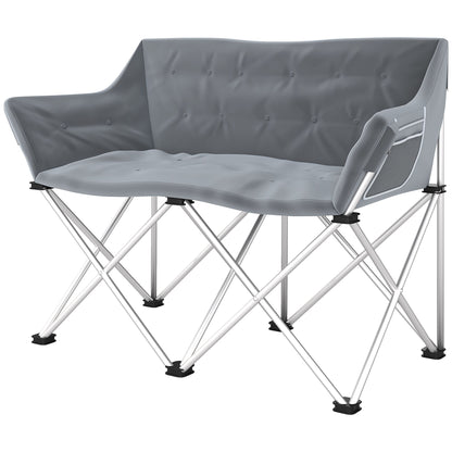 Double Camping Chair, Oversized Camping Loveseat for Adults, Heavy Duty Folding Camp Chair, Support 529 lbs