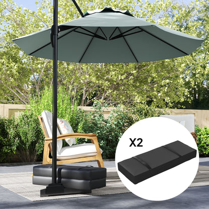 2PCS Patio Umbrella Base Weight Bag, Umbrella Stand Weights with Handles, 55 lbs with Sand Filling, Patio Umbrella Weights for Offset/Cantilever Umbrella Stand Base, Black