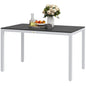 Outdoor Dining Table for 4-6 with Easy Maintenance Slatted Top, Rust-Resistant Aluminium Frame, Black