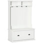 Modern Hall Tree, Coat Rack, Coat Stand With Shoe Storage Bench, 3-in-1 Wardrobe with 4 Double Hooks and 2 Shelves, Coat Hanger for Hallway, Living Room, White
