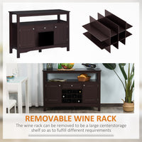 Modern Kitchen Buffet Bar Cabinet Storage Sideboard Dining Server with Drawer & 12-Bottle Wine Rack for Living Room, Espresso