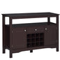 Modern Kitchen Buffet Bar Cabinet Storage Sideboard Dining Server with Drawer & 12-Bottle Wine Rack for Living Room, Espresso