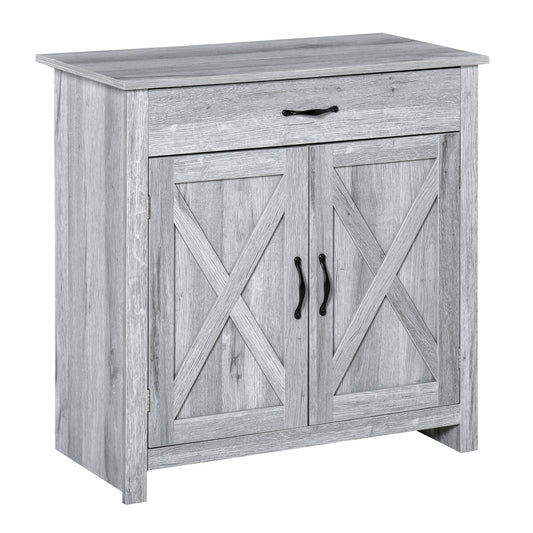 Farmhouse Sideboard Buffet Cabinet, Storage Cabinet with Barn Doors, Grey Grain