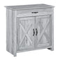 Farmhouse Sideboard Buffet Cabinet, Storage Cabinet with Barn Doors, Grey Grain