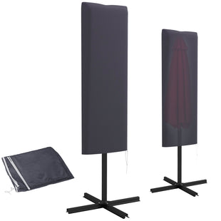 Garden Parasol Cover, Outdoor Cantilever Umbrella Cover with Zipper, Dark Grey