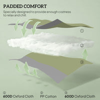 Folding Rocking Chair Set, Oversized Outdoor Rocking Chair with 400 lbs Capacity, Wide Seat, Padded High Back, Green