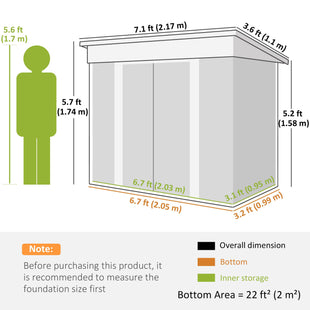 7' x 4' Outdoor Storage Shed, Metal Garden Tool Storage House Organizer with Lockable Sliding Doors and Vents for Backyard Patio Lawn, Light Grey