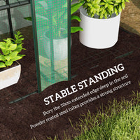 Lean-to Greenhouse with 3 Tier Shelves, Mini Greenhouse with 3 Roll-Up Doors for Indoor Outdoor, Green