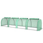 13' x 3.3' x 2.6' Mini Tunnel Greenhouse with PE Cover Garden Green Grow Shed with Steel Frame Zipped Doors, Green