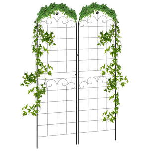 2 Pcs Garden Trellis for Climbing Plants, Outdoor Metal Trellis Plant Support Trellises for Patio, Lawn, Backyard