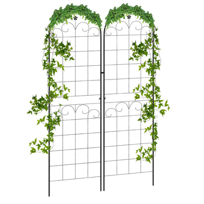 2 Pcs Garden Trellis for Climbing Plants, Outdoor Metal Trellis Plant Support Trellises for Patio, Lawn, Backyard
