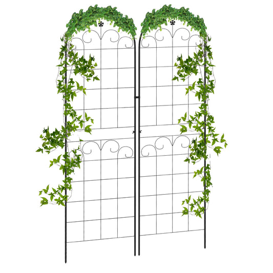 2 Pcs Garden Trellis for Climbing Plants, Outdoor Metal Trellis Plant Support Trellises for Patio, Lawn, Backyard