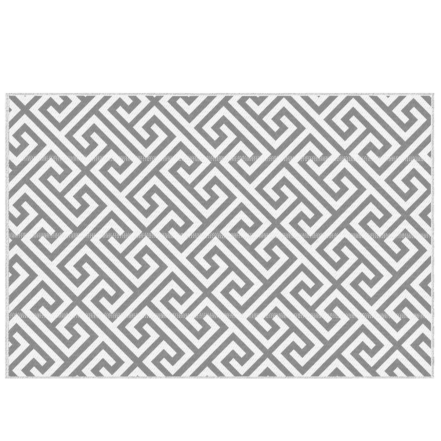 Reversible Outdoor RV Rug, Patio Floor Mat, 5' x 8' Plastic Straw Rug for Backyard, Deck, Beach, Camping, Grey & White