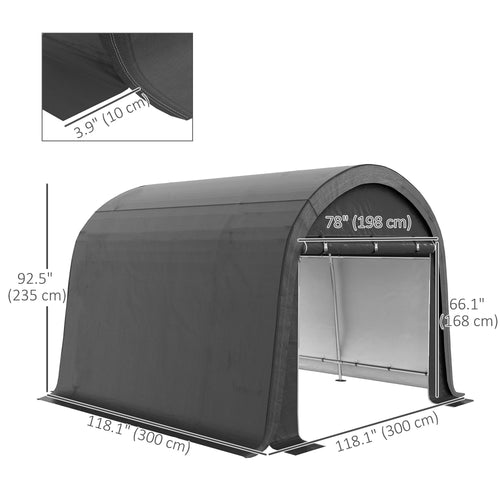 10' x 10' Outdoor Storage Tent, Heavy Duty and Waterproof Portable Shed for Bike, Motorcycle & Garden Tools