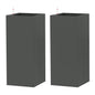 2 Pack Planter Box, 26 Inch Plastic Flower Pots with Water Level Indicator, Drainage Hole and Drain Plug, Dark Grey