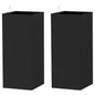 2 Pack Planter Box, 26 Inch Plastic Flower Pots with Water Level Indicator, Drainage Hole and Drain Plug, Black