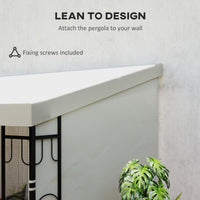 10' x 13' Wall Pergola, Outdoor Gazebo with 2 Curtains and 2 Nettings, UV Resistant, for Patio, Deck, Beige