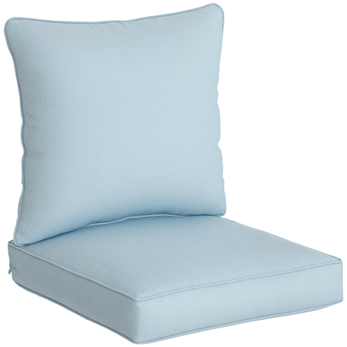 Patio Chair Cushions, Thick Deep Seat Outdoor Seat Cushion with Back Cushion, Light Blue