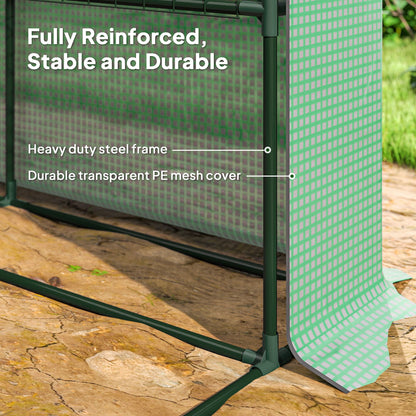 8' x 6' x 7' Portable Walk-In Greenhouse Hot House with 18 Shelves, Water/UV Resistant Weather Cover, & Roll Up Door
