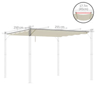 Retractable Replacement Pergola Canopy for 10' x 10' Pergola, Pergola Cover Replacement, Cream White