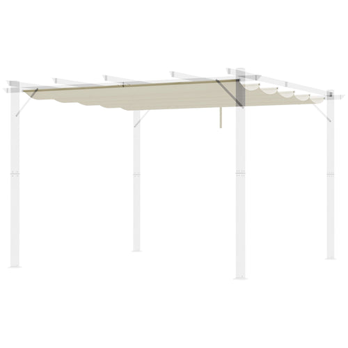 Retractable Replacement Pergola Canopy for 10' x 10' Pergola, Pergola Cover Replacement, Cream White