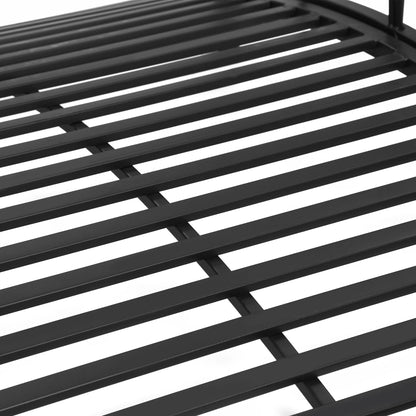 3.3FT Classic Garden Bridge with Safety Railings Arc Footbridge Decorative Pond Bridge for Backyard Creek Stream, Black