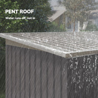 9' x 4' Garden Metal Storage Shed Outdoor Equipment Tool Box with Foundation Kit, Ventilation & Doors, Light Grey