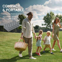 Waterproof Outdoor Rug, 6' x 9' RV Rug Reversible Mat for Backyard, Deck, Picnic, Beach, Camping, Grey & White Net