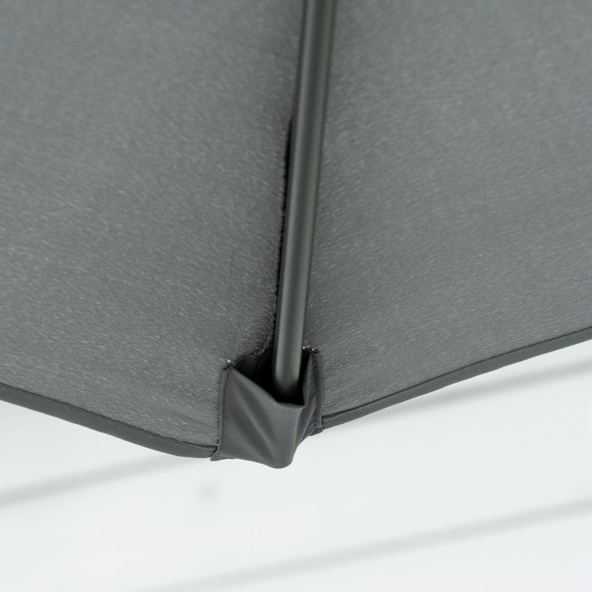 10ft Cantilever Patio Umbrella Offset Parasol with Crank Handle, Cross Base for Garden, Deck, Dark Grey