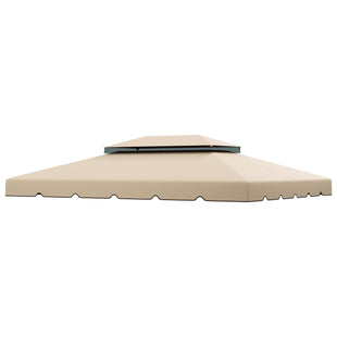 13' x 10' Gazebo Replacement Canopy, Gazebo Top Cover with Double Vented Roof for Garden Patio(TOP ONLY), Cream